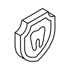 Teeth protection, medical oral care, dental insurance isometric vector