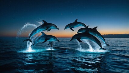 Fototapeta premium dolphin jumping out of water