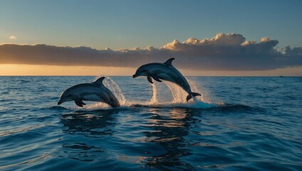 Fototapeta premium dolphin jumping out of water