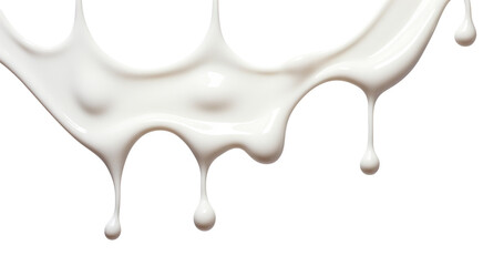 Fototapeta premium Milk or cream dripping cut out