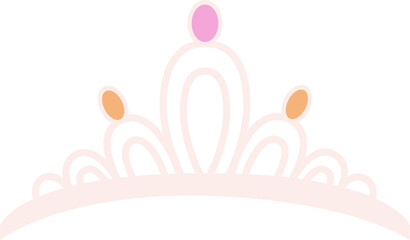 Beige cute golden crown, tiara, headband cute face mask.
