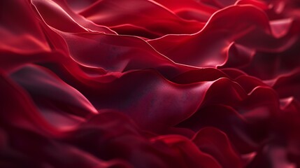 Obraz premium the elegant allure of crimson velvet rose petals in extreme macro, highlighting the velvety texture and rich color.