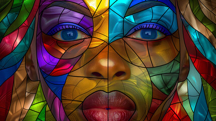 Masks of Soul series. Elements of female face
