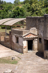 Suburban Baths in ruins ancient city destroyed by the eruption of volcano Vesuvius, Pompeii, Naples, Italy