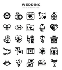 Wedding icons set for website and mobile site and apps.