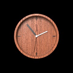 Alarm clock concept 3d render for isolated illustration wood texture