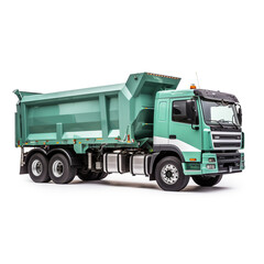Fototapeta na wymiar side view perspective Photo image Garbage Truck on a white background сreated with Generative Ai