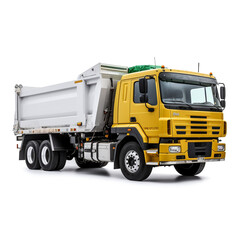Fototapeta na wymiar side view perspective Photo image Garbage Truck on a white background сreated with Generative Ai
