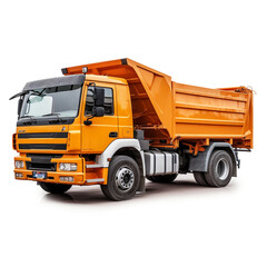 side view perspective Photo image Garbage Truck on a white background сreated with Generative Ai