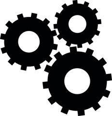 Gear Machine Icon in Flat Style. Vector Illustration.