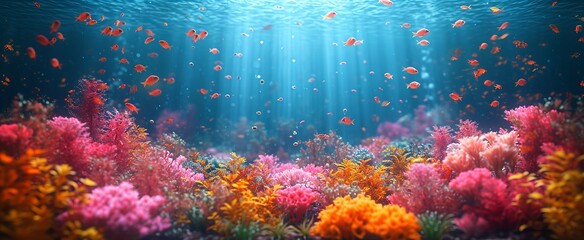 Obraz na płótnie Canvas AI generated illustration of colorful fish swimming in an aquarium in a pet shop