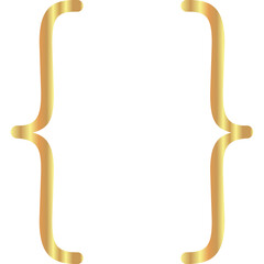 Curly bracket golden frame