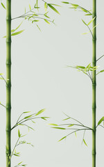 Fototapeta na wymiar Green natural bamboo plant background, 3d rendering.