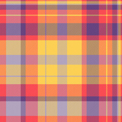 Background textile tartan of seamless fabric plaid with a vector texture pattern check.