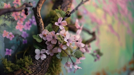 Beautiful flowering fruit tree. Background spring concept.