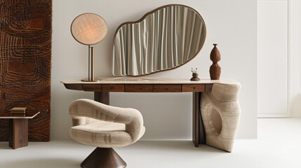 Elegant Modern Vanity Table and Mirror.