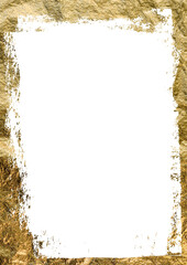 Gold foil frame texture with a transparent background