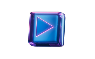 Fototapeta premium Player icon with dark neon light effect, 3d rendering.
