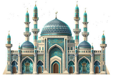 Fototapeta na wymiar islamic pattern cartoon ramadan ornament mosque isolated on a white background. ramadan kareem holiday celebration concept