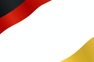 German flag wave background border frame on white background for decoration. Shiny flag of Germany vector illustration.	