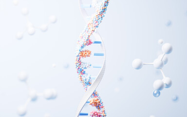 DNA with biological concept, 3d rendering.