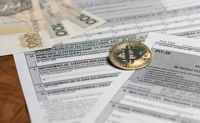Crypto sale profit taxation - tax return pit-38 form for sale of shares and cryptocurrency...