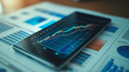 phone with analytics theme