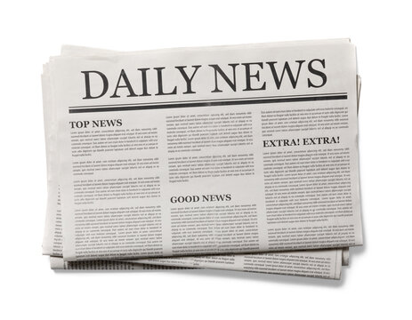 Business Newspaper isolated, Daily Newspaper mock-up concept, PNG transparency with shadow