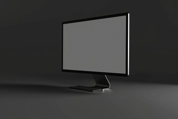 A computer monitor placed on a desk. Suitable for office or technology concepts