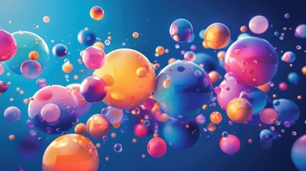Colorful bubbles floating in the air, perfect for festive designs