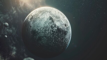 Obraz premium A stunning image of a planet shining in the sky. Perfect for space enthusiasts or educational materials