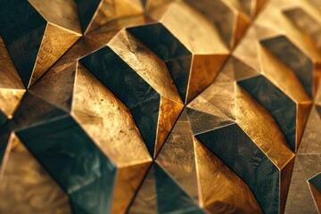 Detailed close up of a wall made of metal triangles, perfect for industrial backgrounds