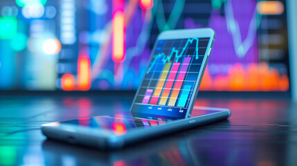 phone with analytics theme