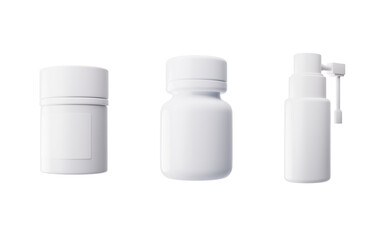 White medical package bottles, 3d rendering.