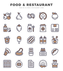 icons set. Food and Restaurant for web. app. vector illustration.