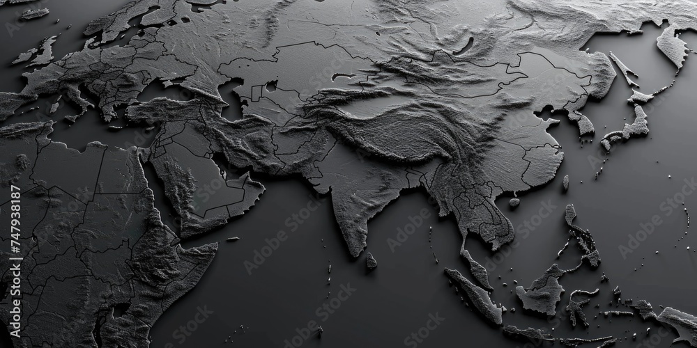 Poster Detailed map of the world, versatile image for various projects