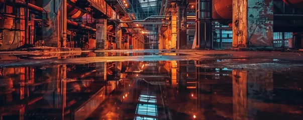 Foto op Canvas An eerie abandoned factory filled with ominous © HappyTime 17
