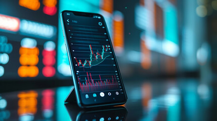 phone with analytics theme