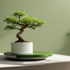 green bonsai showcase