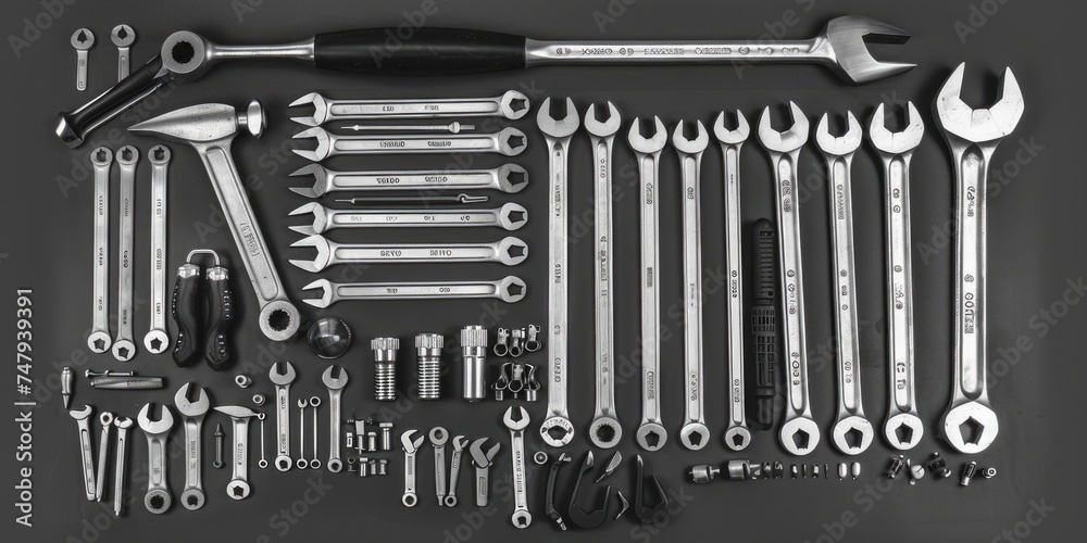 Aufkleber various tools arranged neatly on a table. suitable for diy, construction, or workshop concepts