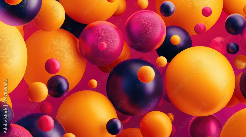 Poster colorful balls floating in the air, perfect for various design projects