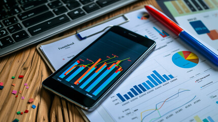 phone with analytics theme 