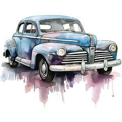 Speed and Splashes Vibrant Watercolor Automobile