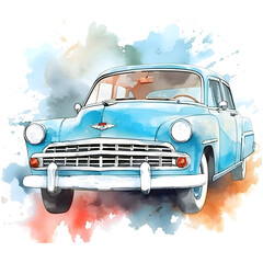Cruising in Color Hand-painted Car Art