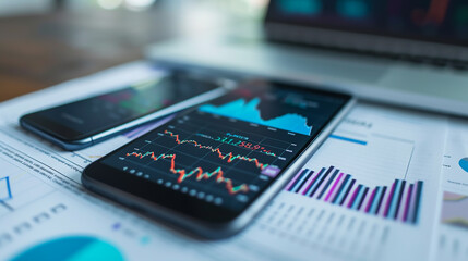 phone with analytics theme 