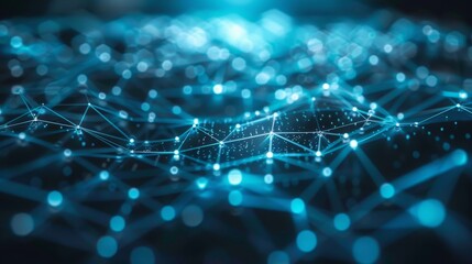 Blue and green cyber nano data, big innovation, internet connection, artificial intelligence concept