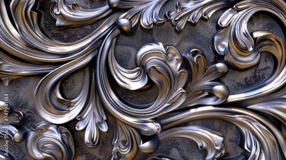 Poster detailed view of a decorative metal object, suitable for design projects