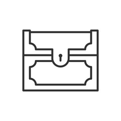 Closed chest, linear icon. Line with editable stroke
