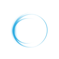 Blue spark circle light effect with magic glow. Abstract round glitter sparkle blue. Shiny luxury circular dust particle design set with starlight trail. PNG.