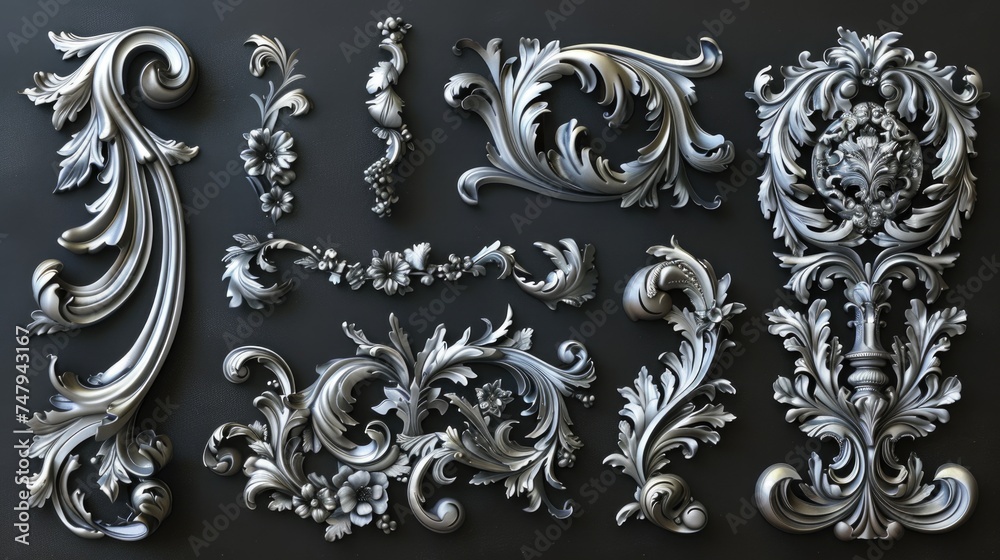 Poster Intricate patterns on a dark background, ideal for graphic design projects